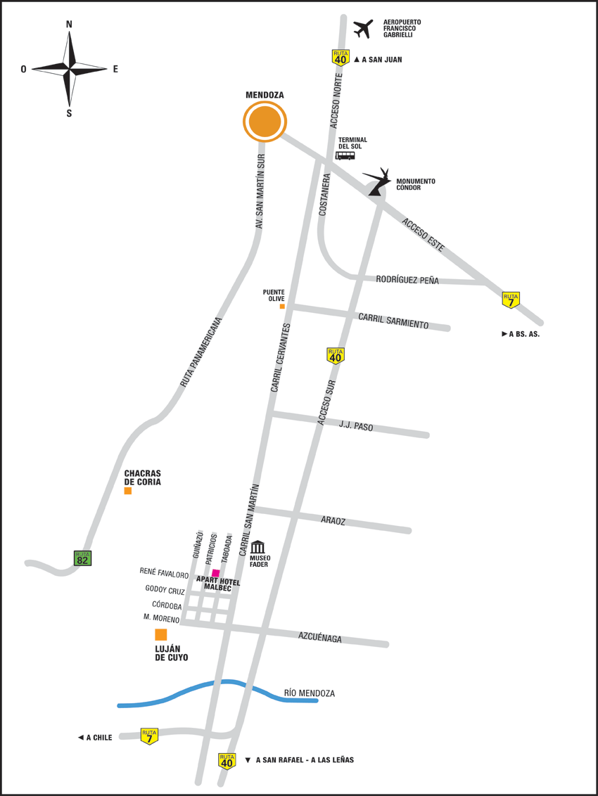 Mapa Apart Hotel Malbec